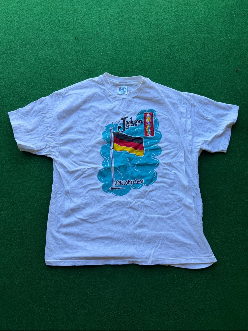 Men’s XL Hanes Beefy Tee “Historic Jackson Street” Oktoberfest Graphic T Shirt